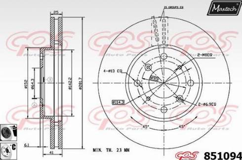 Maxtech 851094.6060 - Bremžu diski autodraugiem.lv