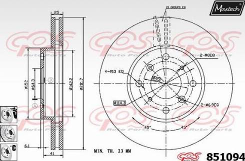 Maxtech 851094.6880 - Bremžu diski autodraugiem.lv