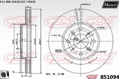 Maxtech 851094.0060 - Bremžu diski autodraugiem.lv