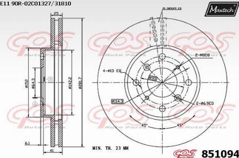 Maxtech 851094.0000 - Bremžu diski autodraugiem.lv