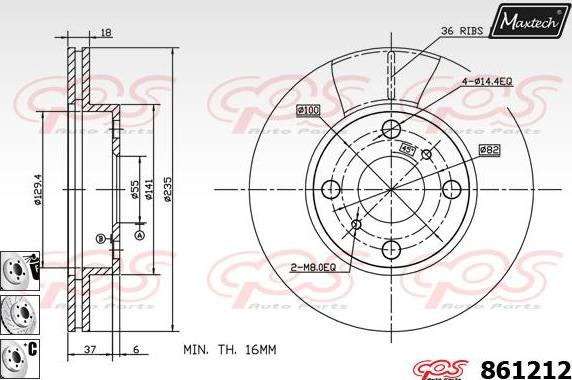 Maxtech 851095 - Bremžu diski autodraugiem.lv