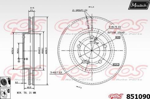 Maxtech 851090.6060 - Bremžu diski autodraugiem.lv