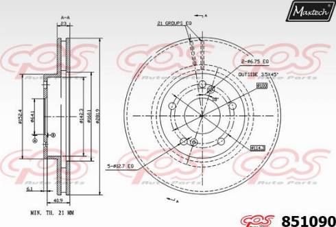 Maxtech 851090.0000 - Bremžu diski autodraugiem.lv