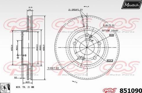 Maxtech 851090.0080 - Bremžu diski autodraugiem.lv