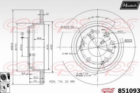 Maxtech 851093.6060 - Bremžu diski autodraugiem.lv