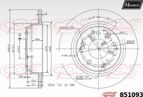 Maxtech 851093.0000 - Bremžu diski autodraugiem.lv