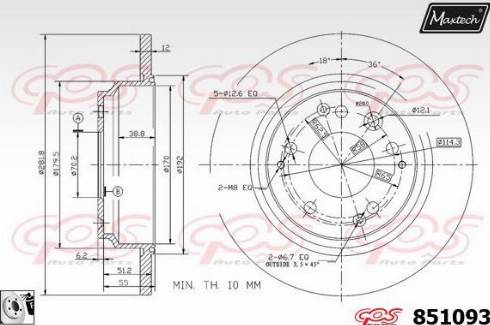 Maxtech 851093.0080 - Bremžu diski autodraugiem.lv