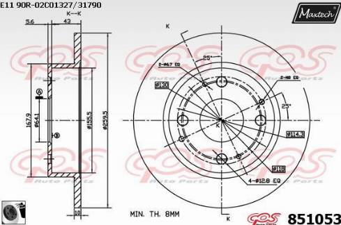 Maxtech 851053.0060 - Bremžu diski autodraugiem.lv