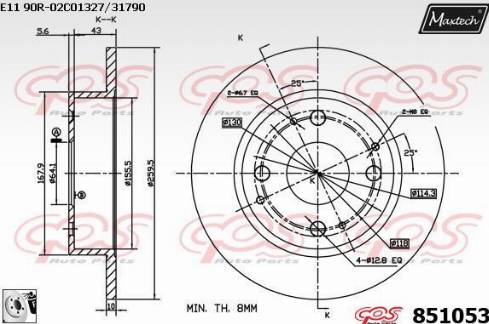 Maxtech 851053.0080 - Bremžu diski autodraugiem.lv