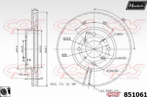 Maxtech 851061.0060 - Bremžu diski autodraugiem.lv