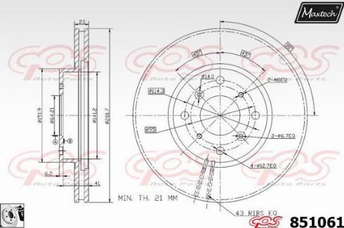 Maxtech 851061.0080 - Bremžu diski autodraugiem.lv