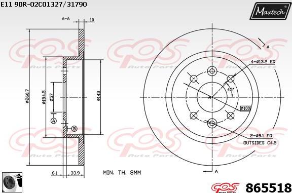 Maxtech 851061 - Bremžu diski autodraugiem.lv