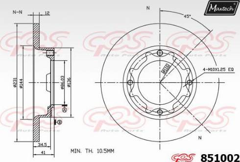 Maxtech 851002.0000 - Bremžu diski autodraugiem.lv