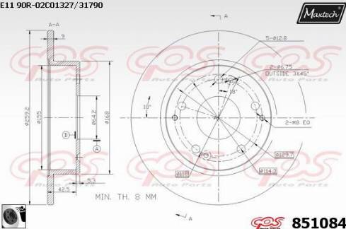 Maxtech 851084.0060 - Bremžu diski autodraugiem.lv