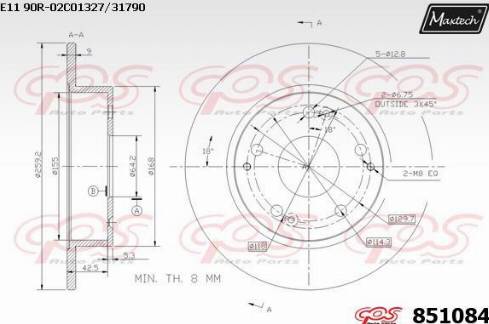 Maxtech 851084.0000 - Bremžu diski autodraugiem.lv