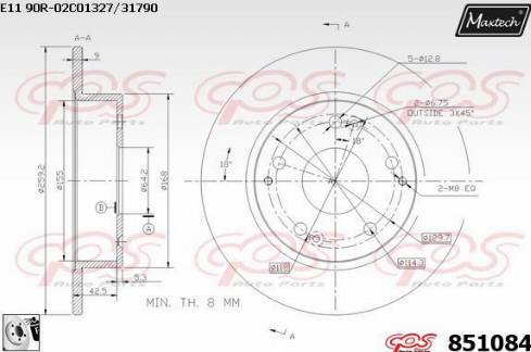 Maxtech 851084.0080 - Bremžu diski autodraugiem.lv