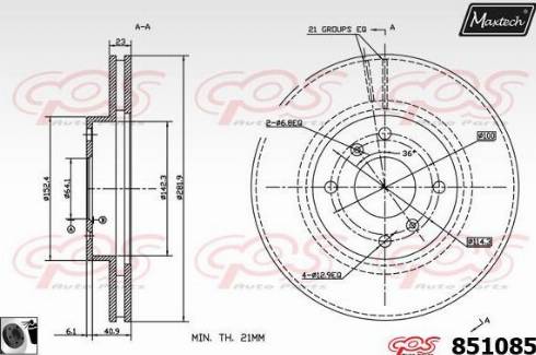 Maxtech 851085.0060 - Bremžu diski autodraugiem.lv