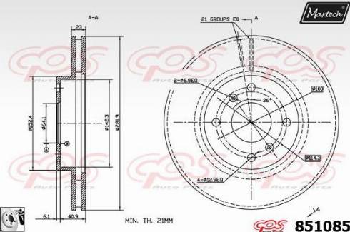 Maxtech 851085.0080 - Bremžu diski autodraugiem.lv