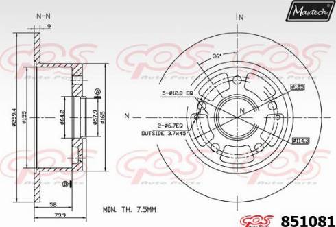 Maxtech 851081.0000 - Bremžu diski autodraugiem.lv