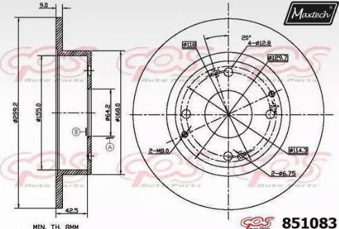 Maxtech 851083.0000 - Bremžu diski autodraugiem.lv