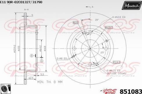 Maxtech 851083.0060 - Bremžu diski autodraugiem.lv