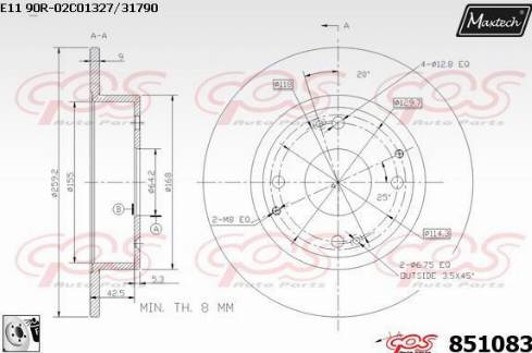 Maxtech 851083.0080 - Bremžu diski autodraugiem.lv