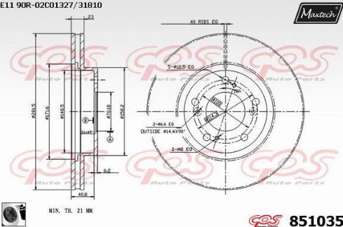 Maxtech 851035.0060 - Bremžu diski autodraugiem.lv