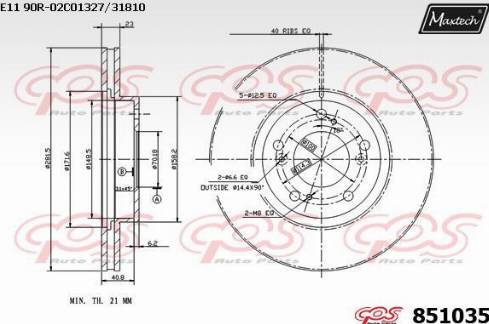 Maxtech 851035.0000 - Bremžu diski autodraugiem.lv