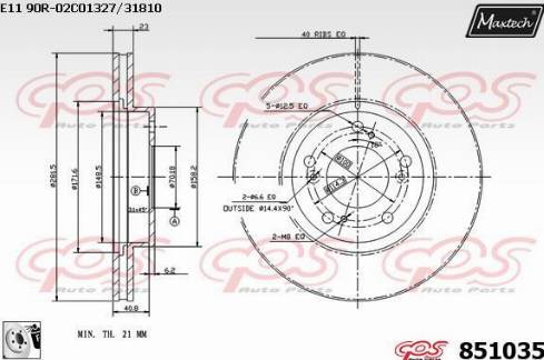 Maxtech 851035.0080 - Bremžu diski autodraugiem.lv