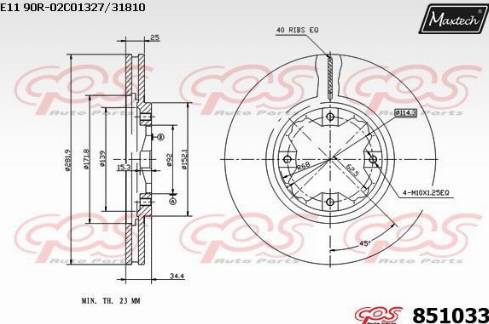 Maxtech 851033.0000 - Bremžu diski autodraugiem.lv