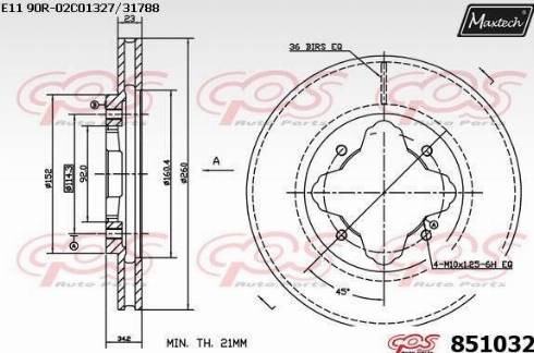 Maxtech 851032.0000 - Bremžu diski autodraugiem.lv