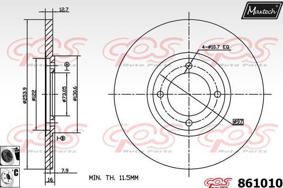 Maxtech 851144 - Bremžu diski autodraugiem.lv