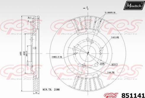 Maxtech 851141.0000 - Bremžu diski autodraugiem.lv