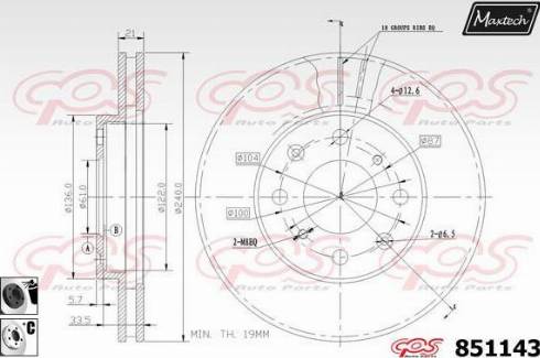 Maxtech 851143.6060 - Bremžu diski autodraugiem.lv