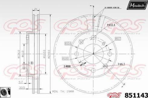 Maxtech 851143.0060 - Bremžu diski autodraugiem.lv