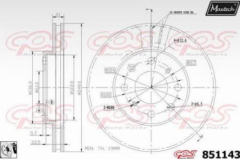 Maxtech 851143.0080 - Bremžu diski autodraugiem.lv