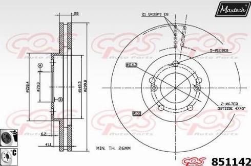 Maxtech 851142.6060 - Bremžu diski autodraugiem.lv