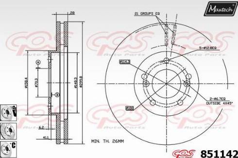 Maxtech 851142.6880 - Bremžu diski autodraugiem.lv