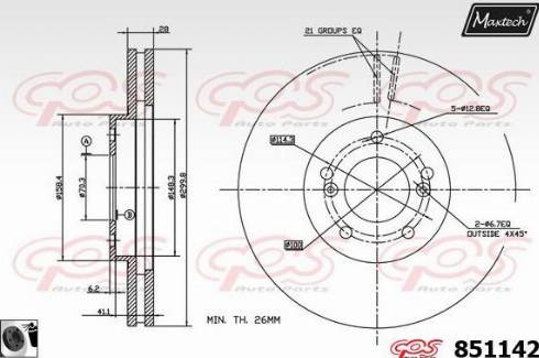 Maxtech 851142.0060 - Bremžu diski autodraugiem.lv