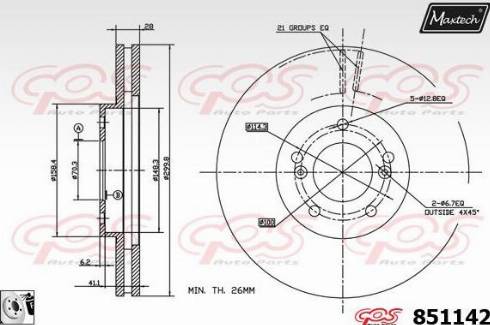 Maxtech 851142.0080 - Bremžu diski autodraugiem.lv