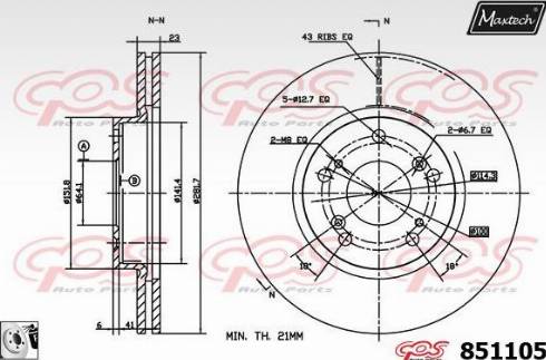 Maxtech 851105.0080 - Bremžu diski autodraugiem.lv