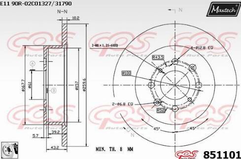 Maxtech 851101.0080 - Bremžu diski autodraugiem.lv