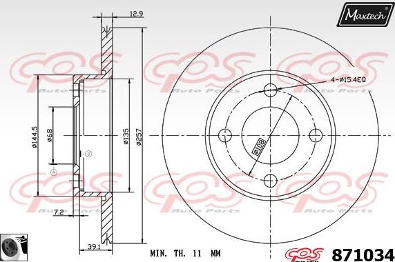 Maxtech 851103 - Bremžu diski autodraugiem.lv