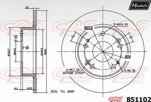 Maxtech 851102.0000 - Bremžu diski autodraugiem.lv