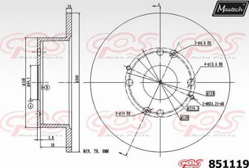 Maxtech 851119.0000 - Bremžu diski autodraugiem.lv