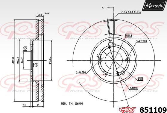 Maxtech 851119 - Bremžu diski autodraugiem.lv