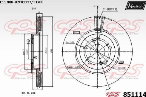 Maxtech 851114.0000 - Bremžu diski autodraugiem.lv