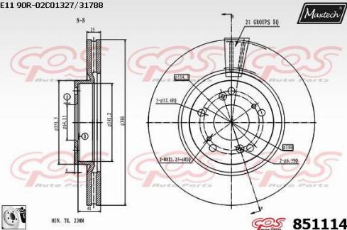 Maxtech 851114.0080 - Bremžu diski autodraugiem.lv