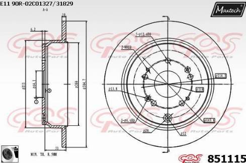 Maxtech 851115.0060 - Bremžu diski autodraugiem.lv