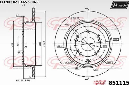 Maxtech 851115.0000 - Bremžu diski autodraugiem.lv